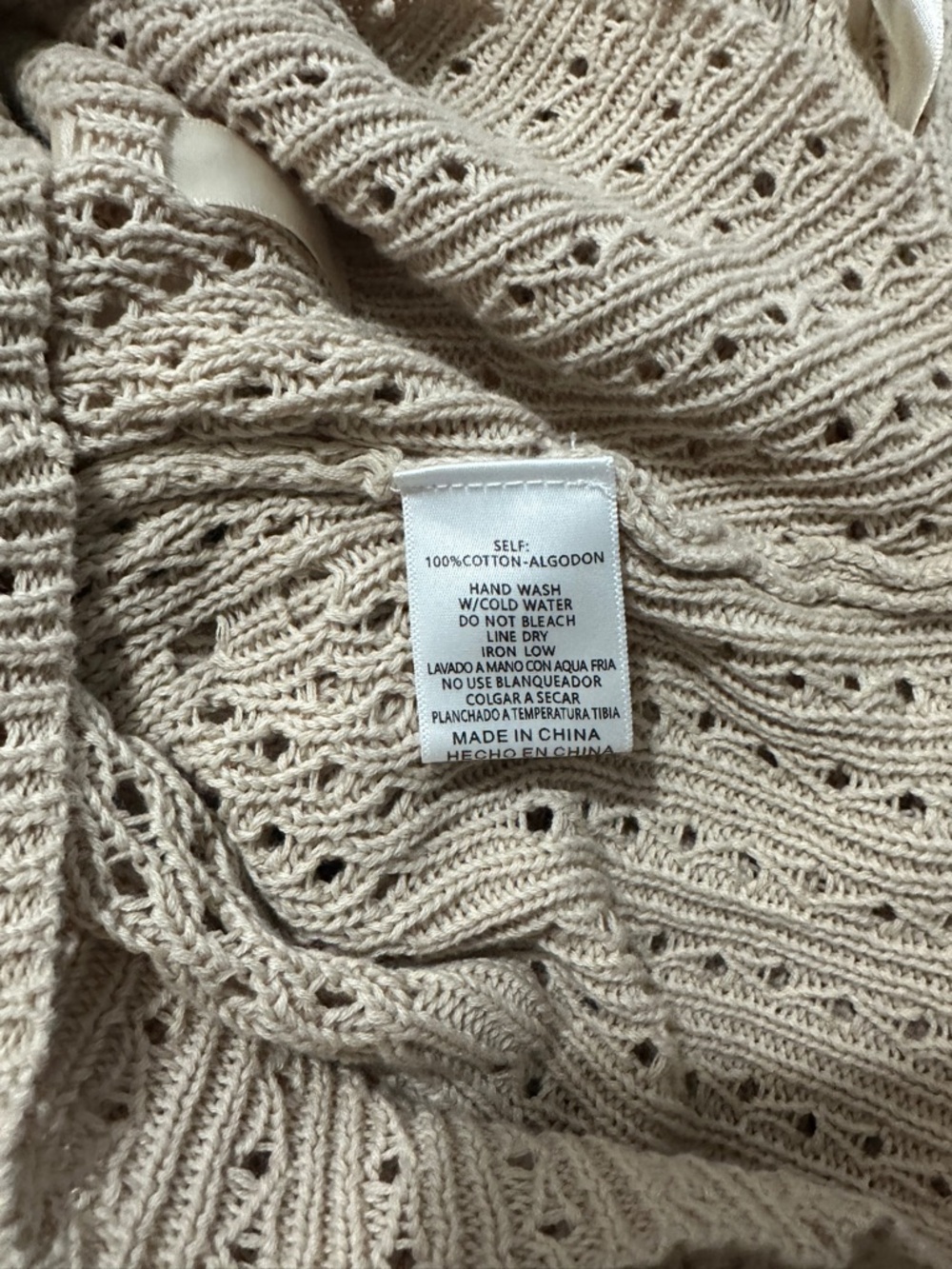 Listicle Cream Open-Knit Button Front Top - Picture 4 of 4
